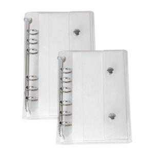 A6/A7 사이즈 6링 클리어 PVC 노트북 루즈리프 바인더 커버, 문서, 사진, 티켓, 비용, 예산 관리용 루즈리프 폴더