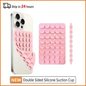 실리콘 흡착식 휴대폰 케이스 마운트 양면 핸즈프리 강력 그립 홀더 (셀카 및 비디오 촬영용, 아이폰/안드로이드 호환)