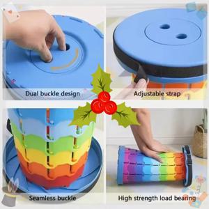 NEW경량 플라스틱 접이식 의자 - 야외 캠핑 및 낚시 활동을 위한 높이 조절이 가능한 휴대용 텔레스코픽 스툴