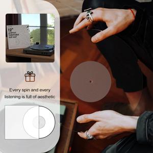 레코드 플레이어 플래터 슬립 매트 턴테이블 매트 아크릴 정전기 방지 소음 감소 턴테이블 슬립매트 12인치 레코드 플레이어용