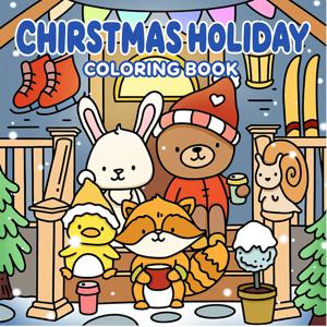 CHIRSTMAS HOLIDAY 성인을 위한 색칠하기 책 만화 대담하고 쉬운 패턴으로 휴식을 취할 수 있습니다. 어린이 DIY 그림 그리기 책