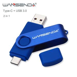 Wansenda USB 플래시 드라이브 512GB 256GB USB 3.0 펜 드라이브 128GB Cle USB 스틱 유형 C Android/PC 64GB Pendrive 32GB Memoria USB