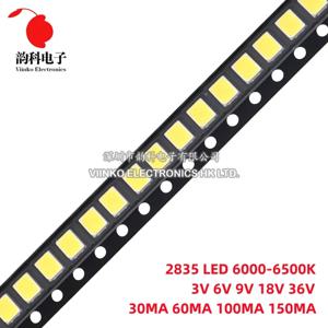 100pcs 고휘도 SMD LED 2835 1W 0.5W 0.2W 흰색 3V 6V 9V 18V 36V 150MA/100MA/30MA/60MA/80MA 6000-6500K