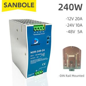 NDR-240-24 산업용 제어 드라이브 전기 캐비닛 스위치 전원 공급 장치용 초박형 DIN 레일 장착 24V 10A