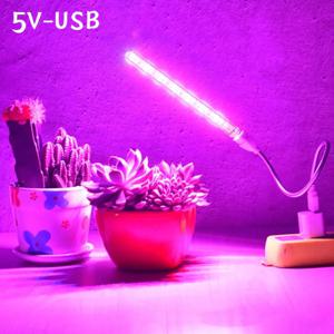 USB 휴대용 LED 식물 성장 조명, 전체 스펙트럼 피토 램프, 21 LED 회전, 유연한 실내 조명, 10W, DC5V