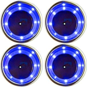 4Pcs 스테인레스 스틸 컵 홀더 LED 컵 음료 홀더 해양 보트 액세서리 요트 소파에 대 한 배수와 임베디드 병 홀더