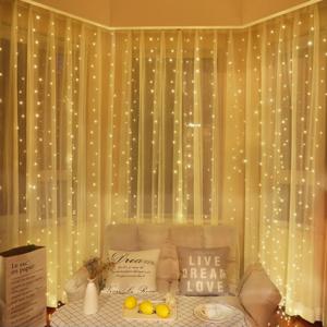 3M 갈 랜드 커튼 조명 8 모드 LED 커튼 요정 조명 원격 크리스마스 장식 2024 신년 웨딩 장식