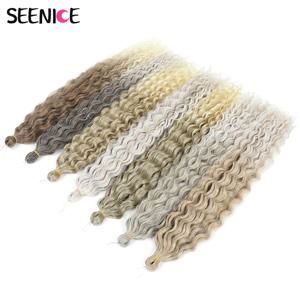 아프리카 컬 아리엘 워터 웨이브 트위스트 크로 셰 뜨개질 머리 합성 브레이드 아프로 컬 옹 브르 블론드 핑크 딥 웨이브 브레이드 헤어 익스텐션