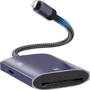 트레일 게임 카메라용 충전 라이트닝 포트 메모리 카드 어댑터가 포함된 iPhone용 고속 마이크로 SD 카드 리더기