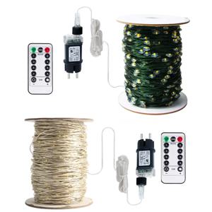 LED 문자열 빛 녹색 와이어 요정 조명 야외 새해 크리스마스 트리 파티 거리 홈 장식에 대 한 크리스마스 갈 랜드