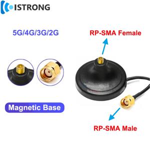 익스텐션 케이블이 있는 와이파이 라우터 안테나 마그네틱 베이스, SMA N 수/암 커넥터 인터페이스, 5G, 4G, 3G, 2G 안테나 빨판