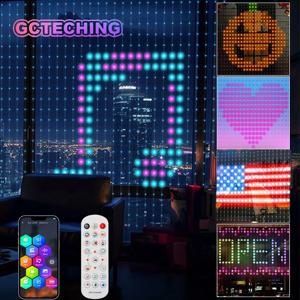 USB Led 스마트 커튼 조명 블루투스 App Led 문자열 RGB 요정 조명 DIY 음악 조명 파티 창 커튼 침실 장식