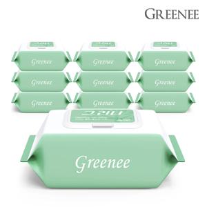 그리니 휴대용 물티슈 클렌징 55gsm 캡형 30매 X 10팩