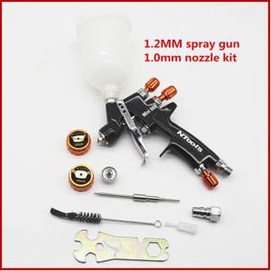 1.2MM 스프레이 건 1.0MM 노즐 키트 400CC/250CC 탱크 에어 스프레이 건 (페인트 혼합 컵 및 어댑터 포함) 미니 스프레이 건 페인트 스프레이 건