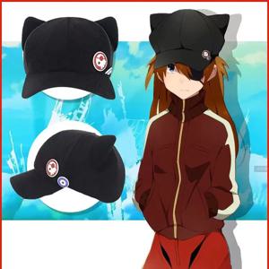 시키나미 아스카 랑게르 고양이 귀 EVA 모자 소녀 귀여운 모자 애니메이션 야구 모자 코스프레 랑글리 소류 액세서리 파티