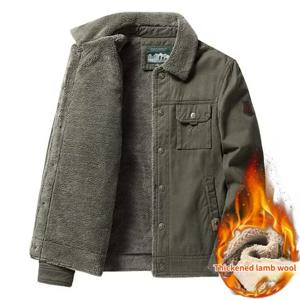 겨울 양고기 양모 자켓 남자 클래식 빈티지 두꺼운 양털 안감 따뜻한 양모 칼라 파카 패션 브랜드 방풍 오토바이 코트