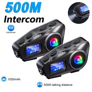 1/2pcs Q58 오토바이 헬멧 인터콤 무선 블루투스 헤드셋 모토 LCD 디스플레이 Intercomunicador 2 라이더 500m 인터콤