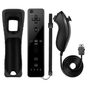 Wii Wii U Controle 용 2 in 1 무선 블루투스 리모컨 옵션 모션 플러스 게임 패드 Nunchuck 세트 (실리콘 케이스 포함)