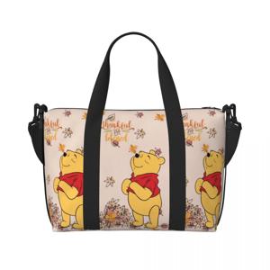 여성 구매자 어깨 해변 체육관 여행 가방을 위한 맞춤형 대형 위니 푸우 곰 만화 토트 백