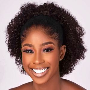 Afro Puff 흑인 여성을위한 변태 곱슬 Drawstring 포니 테일 롤빵 확장 합성 짧은 Afro Kinkys Curly Afro Hairpieces