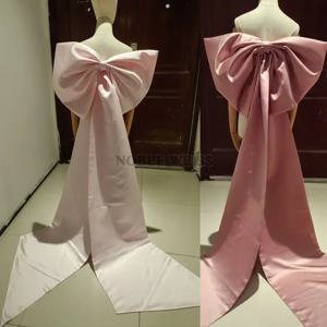 별도의 새틴 빅 보우 웨딩 드레스 매듭 제거 가능한 파티 파티 드레스 매듭 긴 드래그 맞춤형