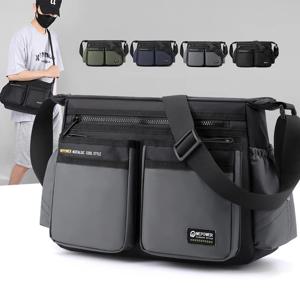 다층 포켓 디자인 옥스포드 숄더 백 대용량 남성 캐주얼 패션 싱글 숄더 크로스 바디 럭셔리 메신저 백