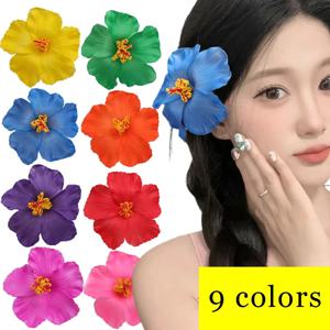 여성용 하와이 꽃 헤어 클립 보헤미안 스폰지 꽃 사이드 뱅 클립 소녀 Plumeria 머리핀 로맨틱 홀리데이 액세서리