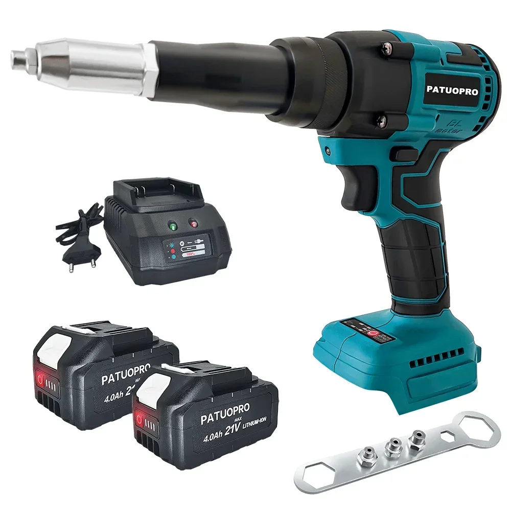 무선 브러시리스 전기 리벳 건, 리벳 너트 건, 드릴 인서트, 자동 리벳팅 전동 공구, 마키타 18V 배터리용, 2.4-5.0mm