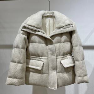 2024 새로운 여성 겨울 리얼 밍크 모피 칼라 천연 거위 다운 재킷 퍼퍼 재킷 두꺼운 여성 아웃웨어 코트