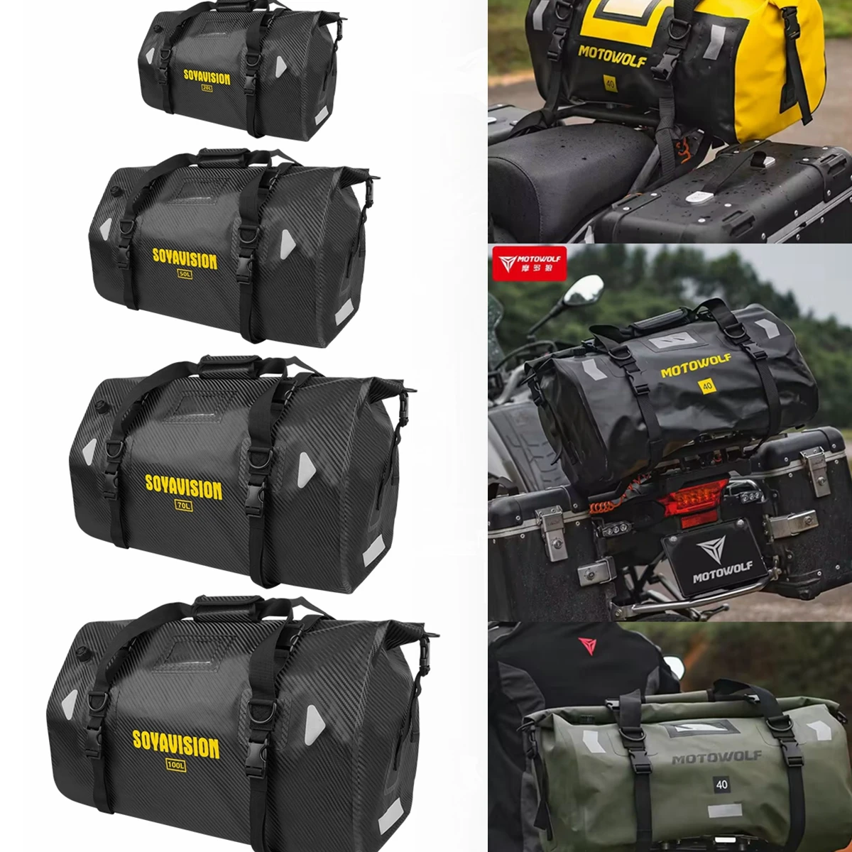 자전거 Mototcycle 여행, 수영, 보트 타기, 카약, 캠핑 및 해변을 위한 방수 20L/40L/50L/66L/70L/100L 건식 보관 가방