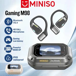 [AI 번역기] MINISO M98 무선 헤드폰 OWS 스포츠 블루투스 이어폰 게임용 헤드셋 ASMR APP 번역 이어버드 IPX5