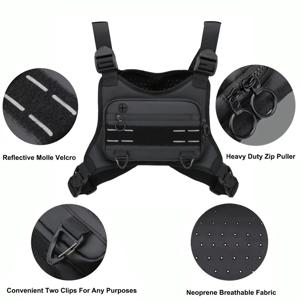 방수 스포츠 체스트 백, 경량 프론트 체스트 팩, 러닝 조끼 가방, 휴대폰 거치대 내장, 추가 보관 가방