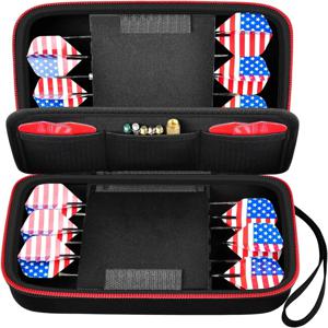 12개 강철 및 소프트 팁 다트 세트용 다트 케이스 홀더 가방, 보관 정리함에는 다트 12개 및 팁(케이스만)이 들어 있습니다.