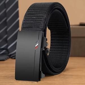 남성 패션 비즈니스 벨트, 정품 럭셔리 브랜드 레저 벨트, 자동 버클 벨트, 캔버스 벨트, 카고 바지 청바지 벨트, 1 개