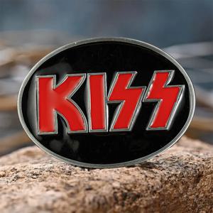 1 드롭 오일 양각 KISS 문자 버클, 세련된 남성용 참신 벨트 버클