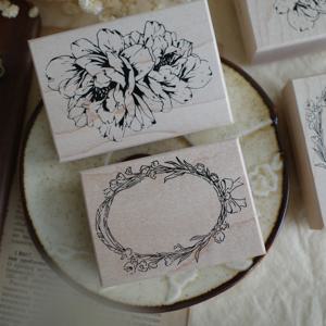 꽃 프레임 Diy 나무 우표 고무 스크랩북 저널 저널 인감