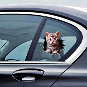1pc 3D 자동차 스티커 귀여운 고양이 고양이 맞춤형 블록 바디 스크래치 자동차 오토바이 SUV 창 노트북 유니버설 장식 스티커