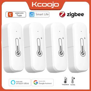Tuya Zigbee3.0 온도 및 습도 센서 온도계 습도계 APP 원격 알람은 스마트 라이프와 함께 작동 Alexa Google Alice