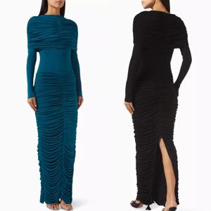 맞춤 제작된 우아한 맥시 드레스 A라인 이브닝 드레스 정장 긴팔 프롬 가운 고급 파티 가운 여성용