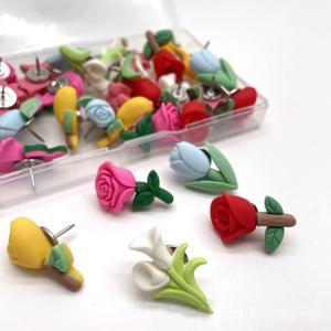 Bview Art 20/50pcs 수지 꽃 엄지 압정 - 사진 벽 장식, 게시판 사무실 드로잉 핀을위한 크리 에이 티브 푸시 핀