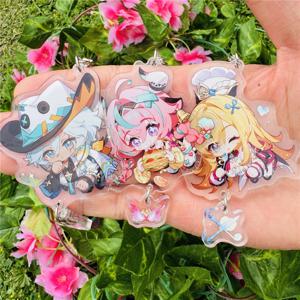 게임 Genshin Impact Varesa Escoffier Ifa 코스프레 액세서리 아크릴 열쇠 고리 배지 열쇠 고리 펜던트 만화 소품 크리스마스 선물