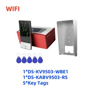 Hikvision Wifi IP 비디오 인터콤 DS-KV9503-WBE1 4.3인치 빌라 도어 스테이션 POE 무선 초인종 PIN 도어폰 잠금 해제 도어