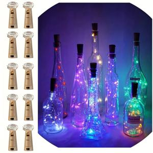 5/10개 와인 병 조명 코르크 포함 10/20 LED 코르크 조명 스트링 배터리 미니 구리 와이어 조명 DIY 웨딩 장식용