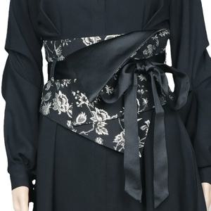 중국 빈티지 인쇄 새틴 넓은 허리 벨트 민족 스타일 여성 드레스 장식 코르셋 허리띠 코스프레 고대 Hanfu 장식