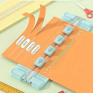 1pc 수동 4-in-1 양방향 종이 커터(4개 블레이드 포함) - 휴대용 사무실 학교 가정용, 정밀 절단 도구