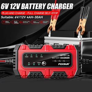 완전 지능형 지능형 펄스 수리 납산 배터리 충전기 6V/12V 1.5A 다중 보호 자동차 오토바이 배터리