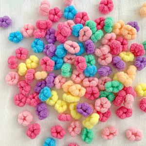 100Pcs 어린이 탄성 헤어 밴드 소녀 다채로운 헤어 넥타이 포니 테일 홀더 고무 밴드 작은 Scrunchie 키즈 헤어 액세서리