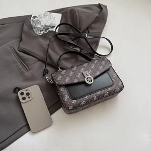 클래식 파리 감성 가죽 크로스백, 우아하고 미니멀한 여성용 빈티지 레터 로고 캐주얼 럭셔리 메신저 백