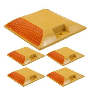 5pcs 도로 스터드 마커 반사 플라스틱 돌출 디자인 야간 가시성 고속도로 안전 진입로 스테이크 거리 반사판 트레일