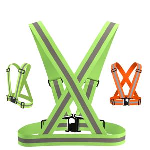 하이라이트 반사 스트랩 안전 조끼 야간 러닝 의류 조끼 성인을위한 조절 가능한 탄성 밴드 어린이 Dropshipping